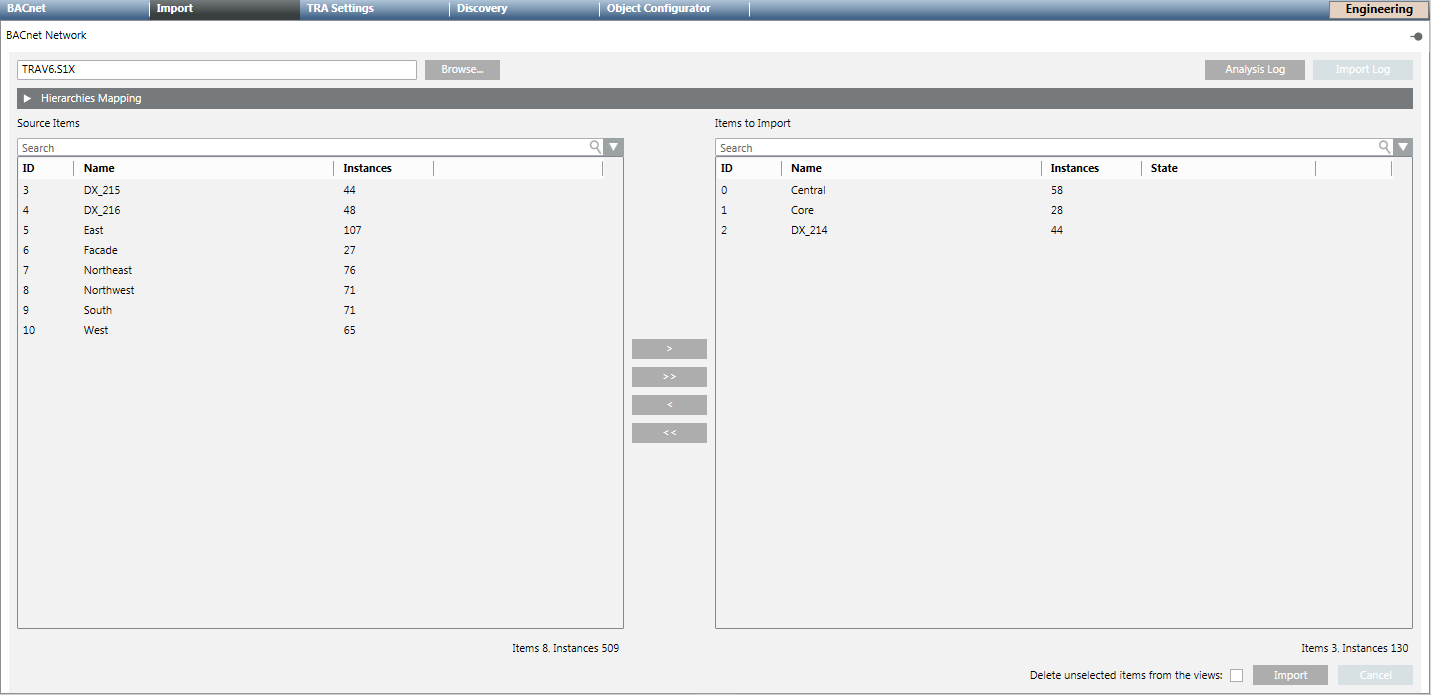 Import Dialog